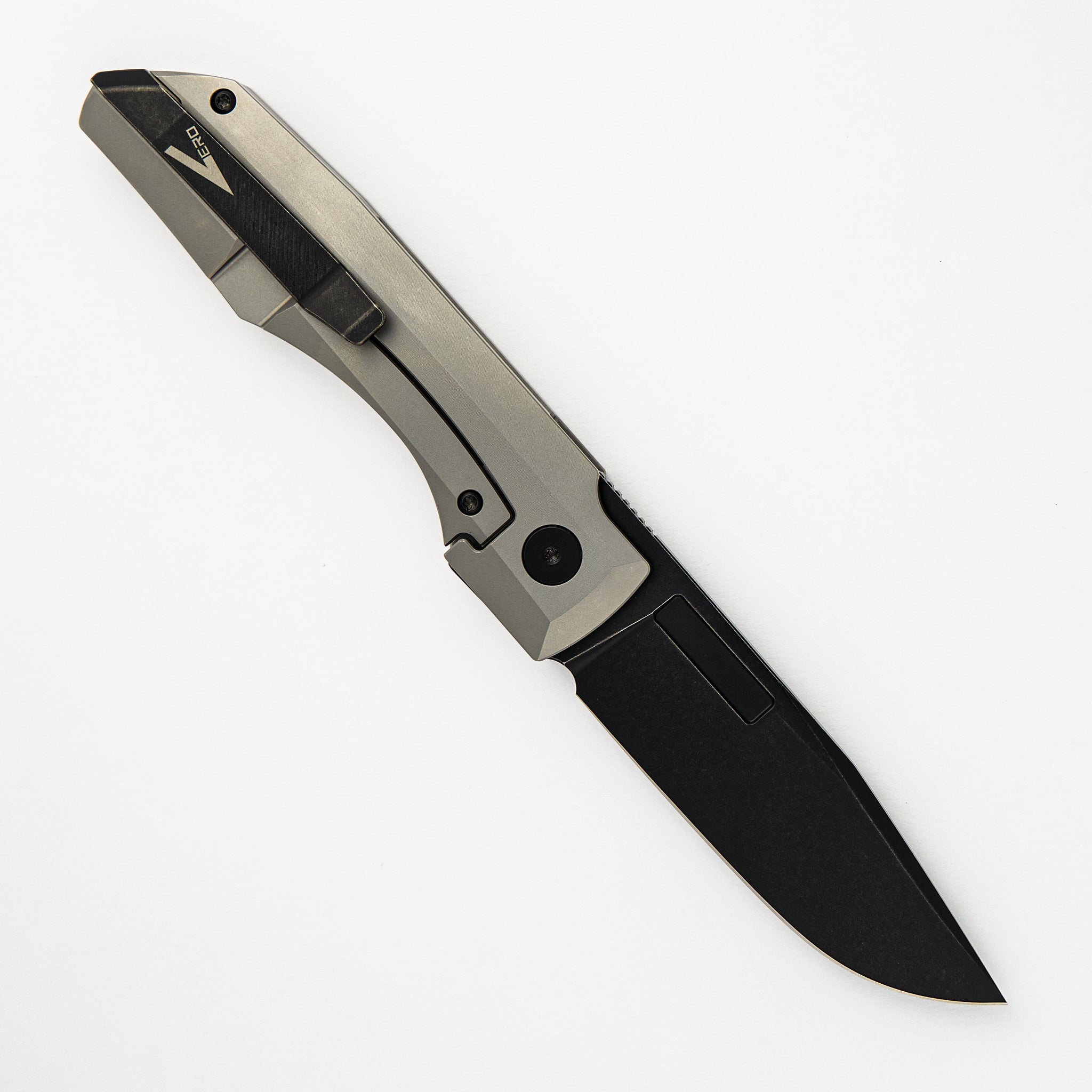 Impulse Thin Blackwash M390 Drop Point Blade Stonewash Titanium Handle Flipper