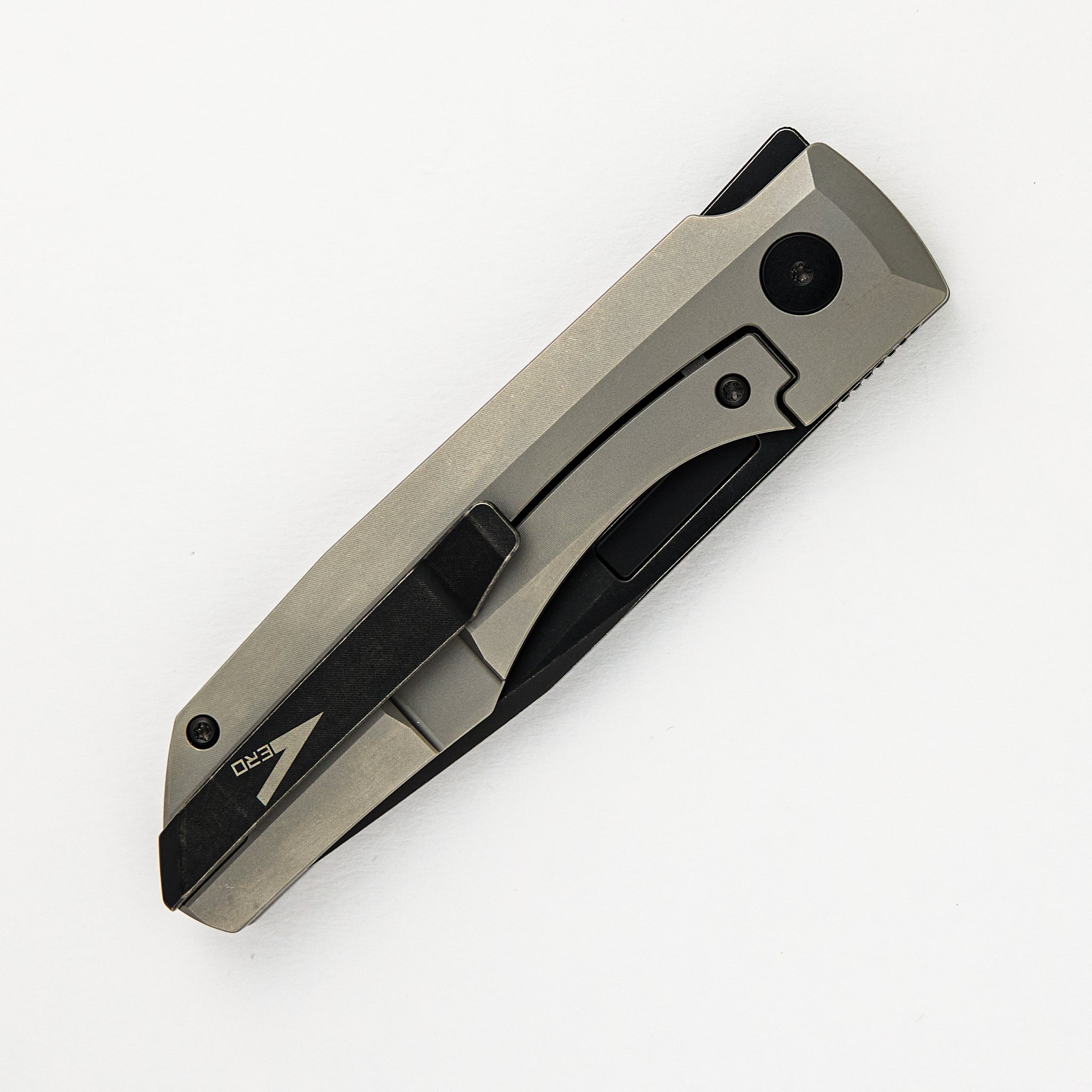 Impulse Thin Blackwash M390 Drop Point Blade Stonewash Titanium Handle Flipper