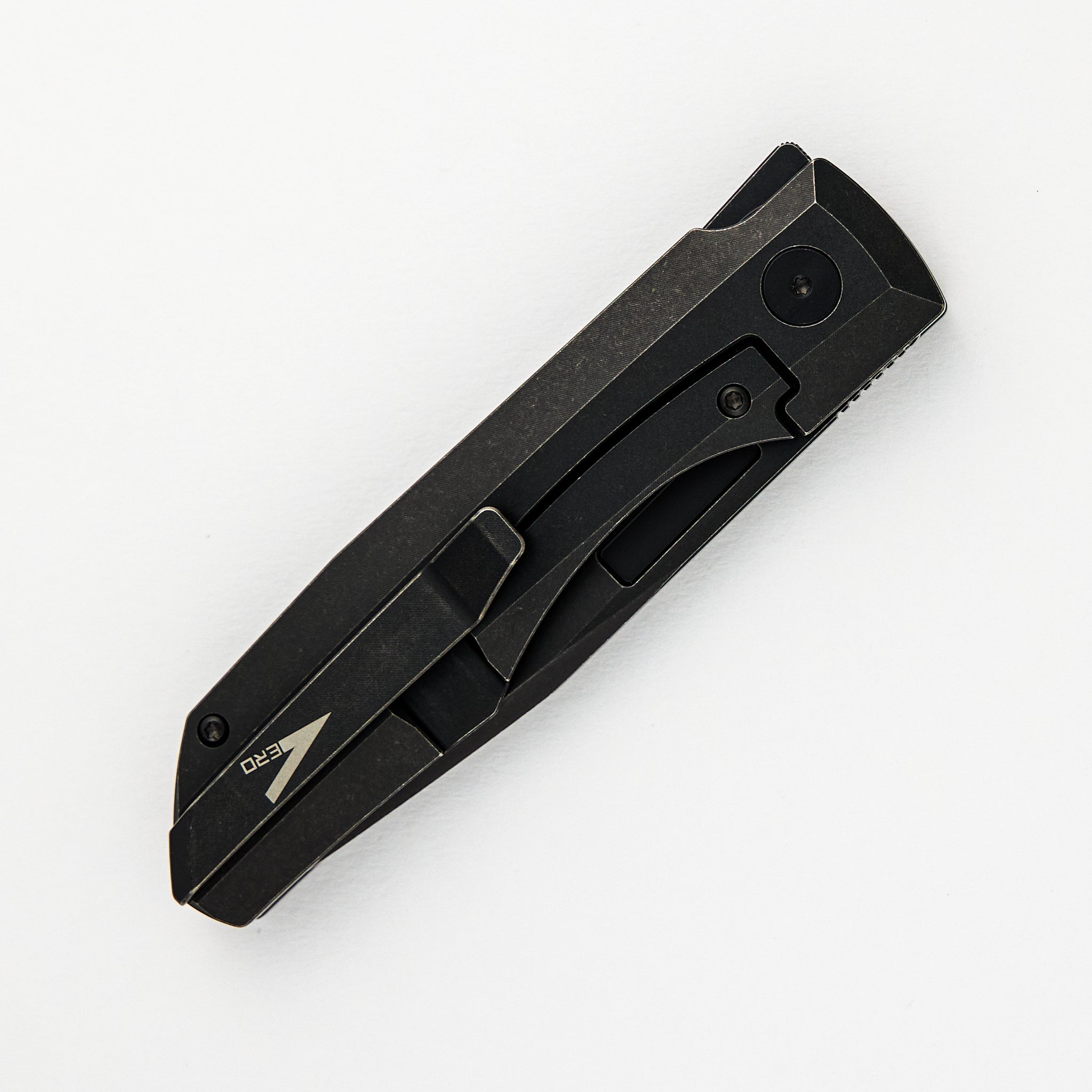 Impulse Blackwash M390 Tanto Blade Blackwash Titanium Handle Flipper