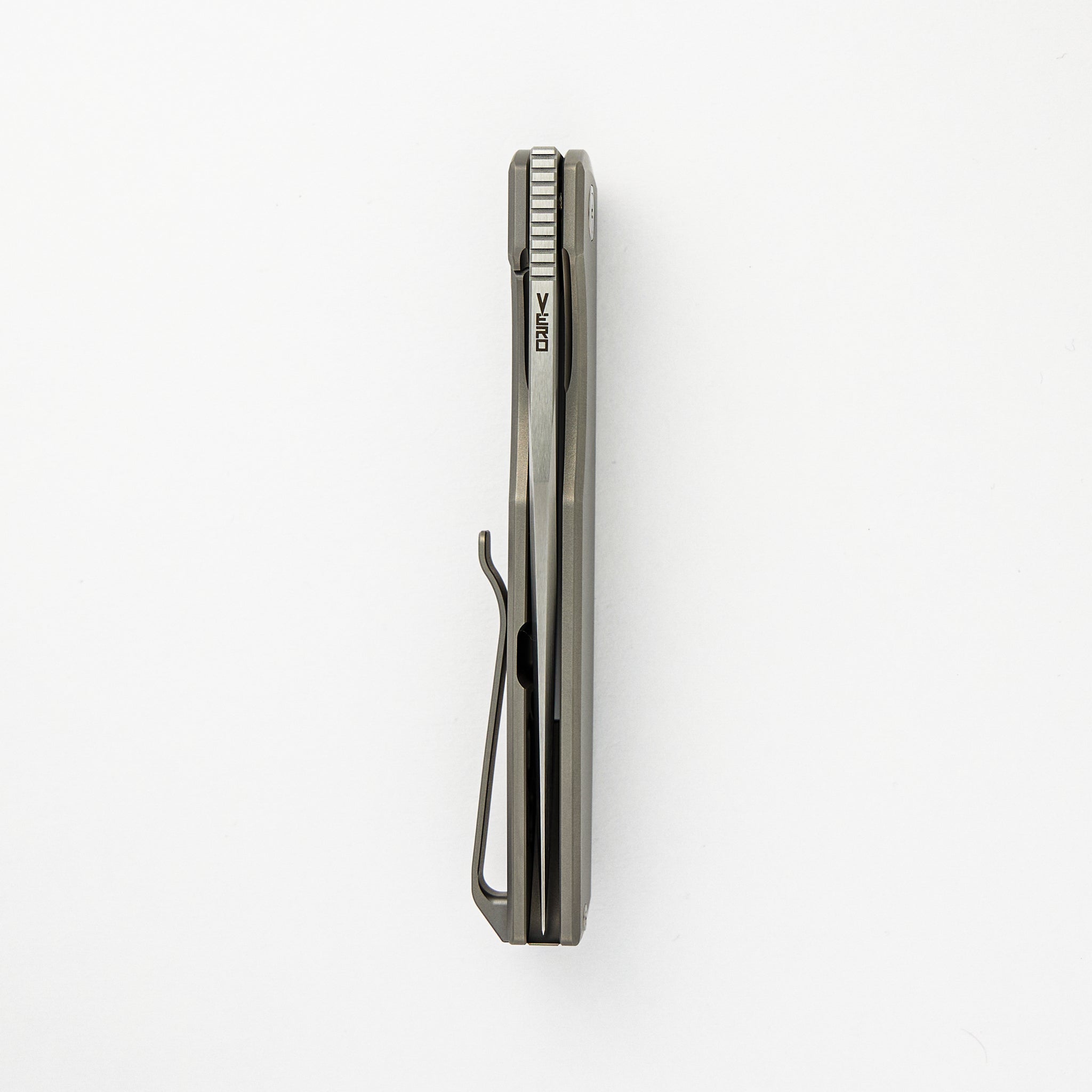 LUX Hand Satin M390 Blade Bead Blast Titanium Handle Flipper