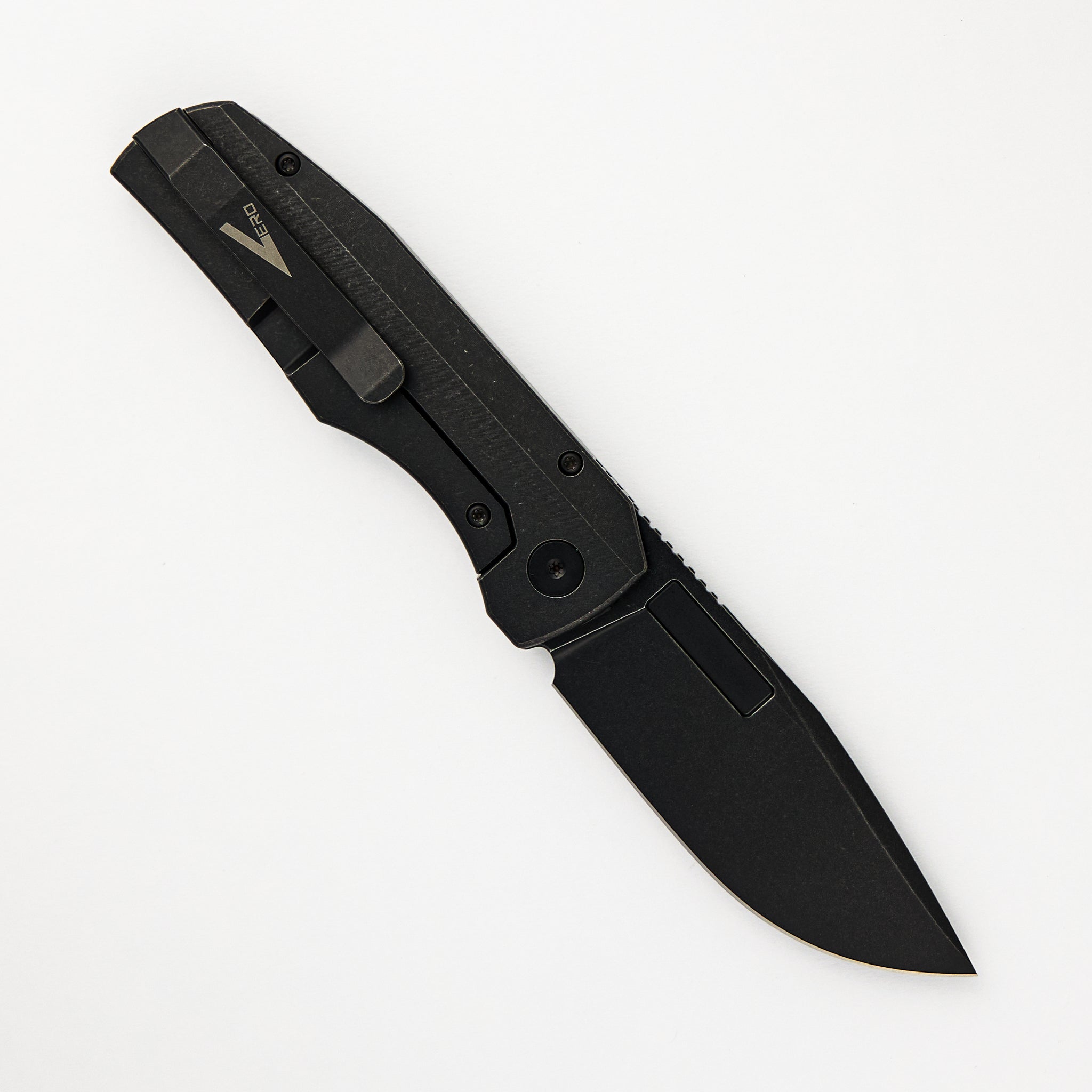 Nova Blackwash Drop Point CPM Magnacut Blade Blackwash Titanium Handle Frame Lock