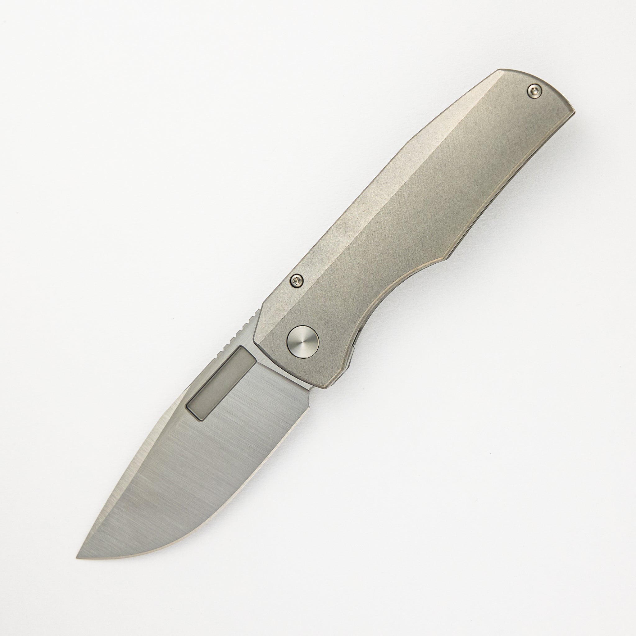 Nova Belt Satin Drop Point CPM Magnacut Blade Stonewash Titanium Handle Frame Lock