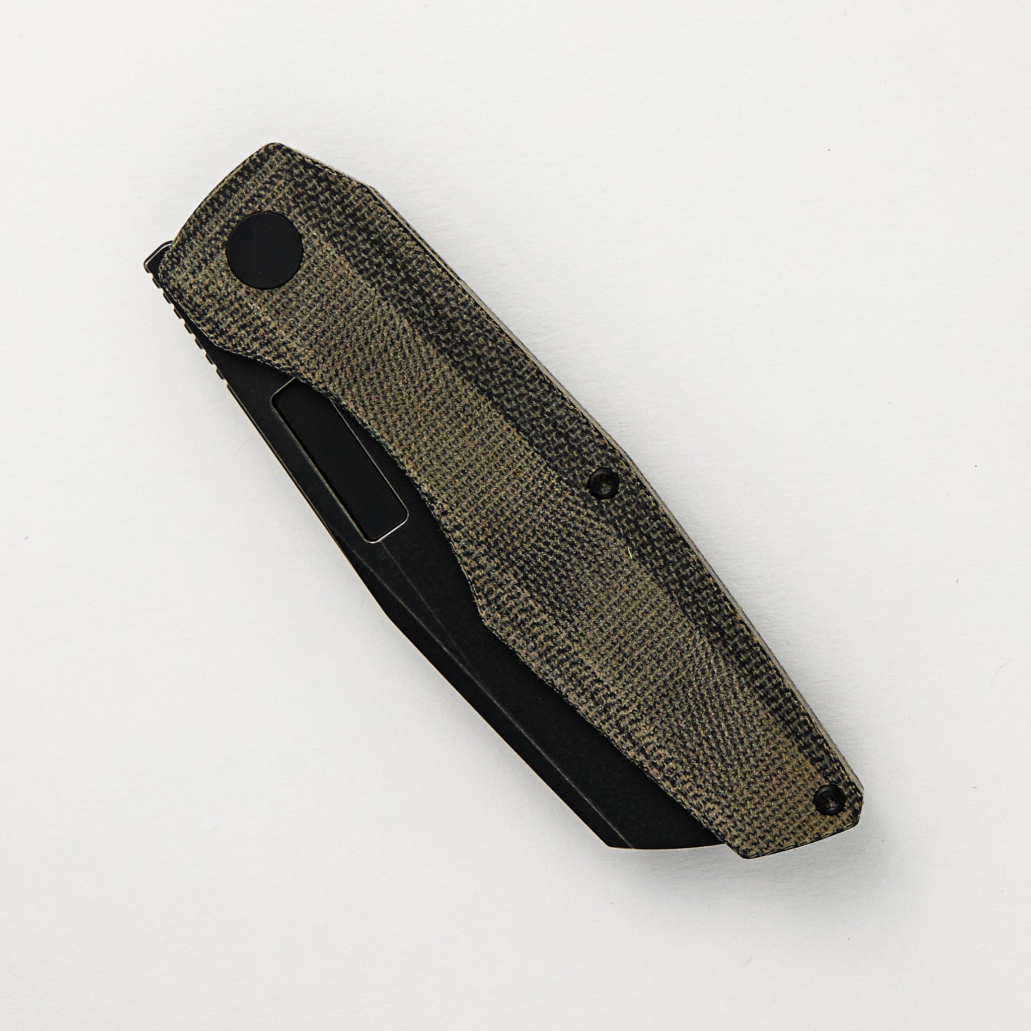 Axon Blackwash Sheepsfoot M390 Blade Black Micarta Handle Liner Lock