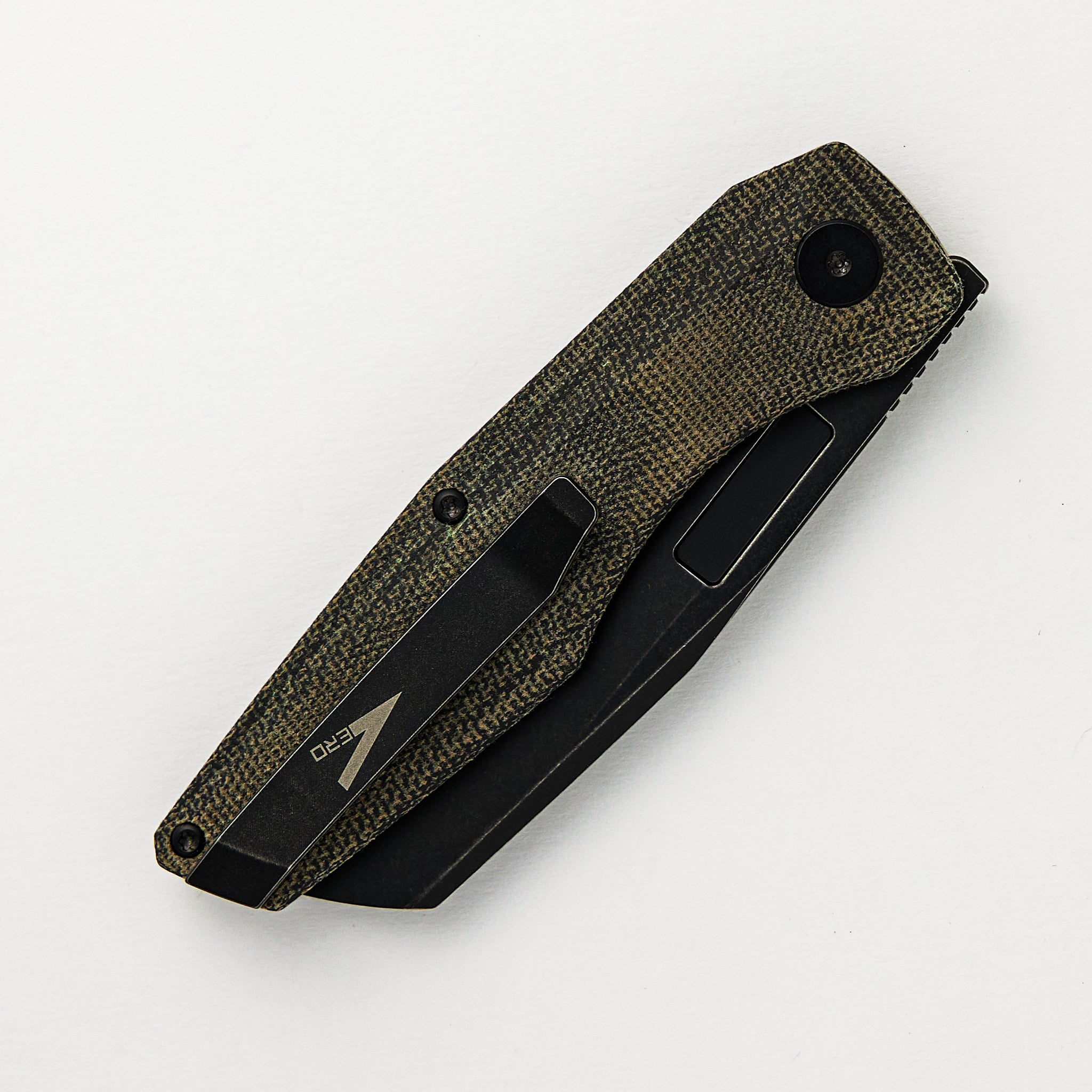 Axon Blackwash Sheepsfoot M390 Blade Black Micarta Handle Liner Lock