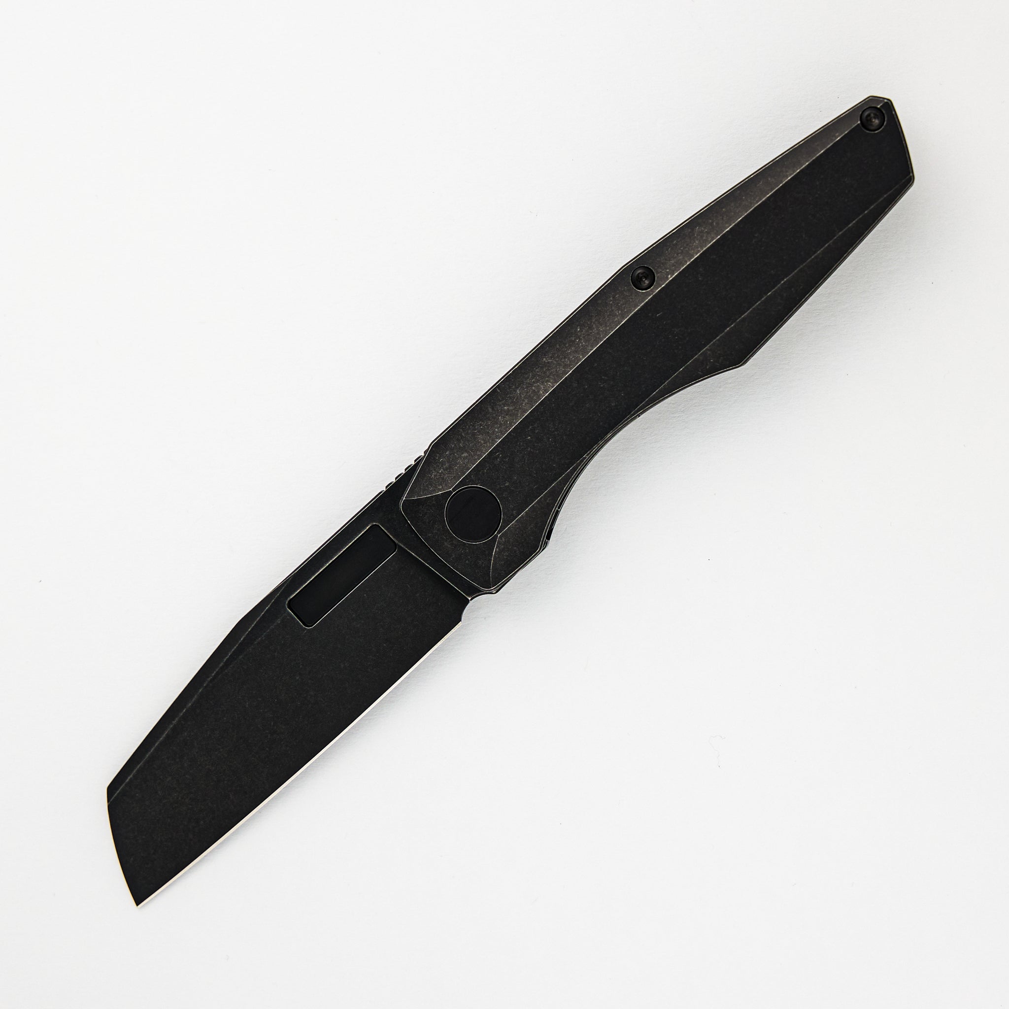 Axon Blackwash Sheepsfoot M390 Blade Blackwash Titanium Handle Liner Lock