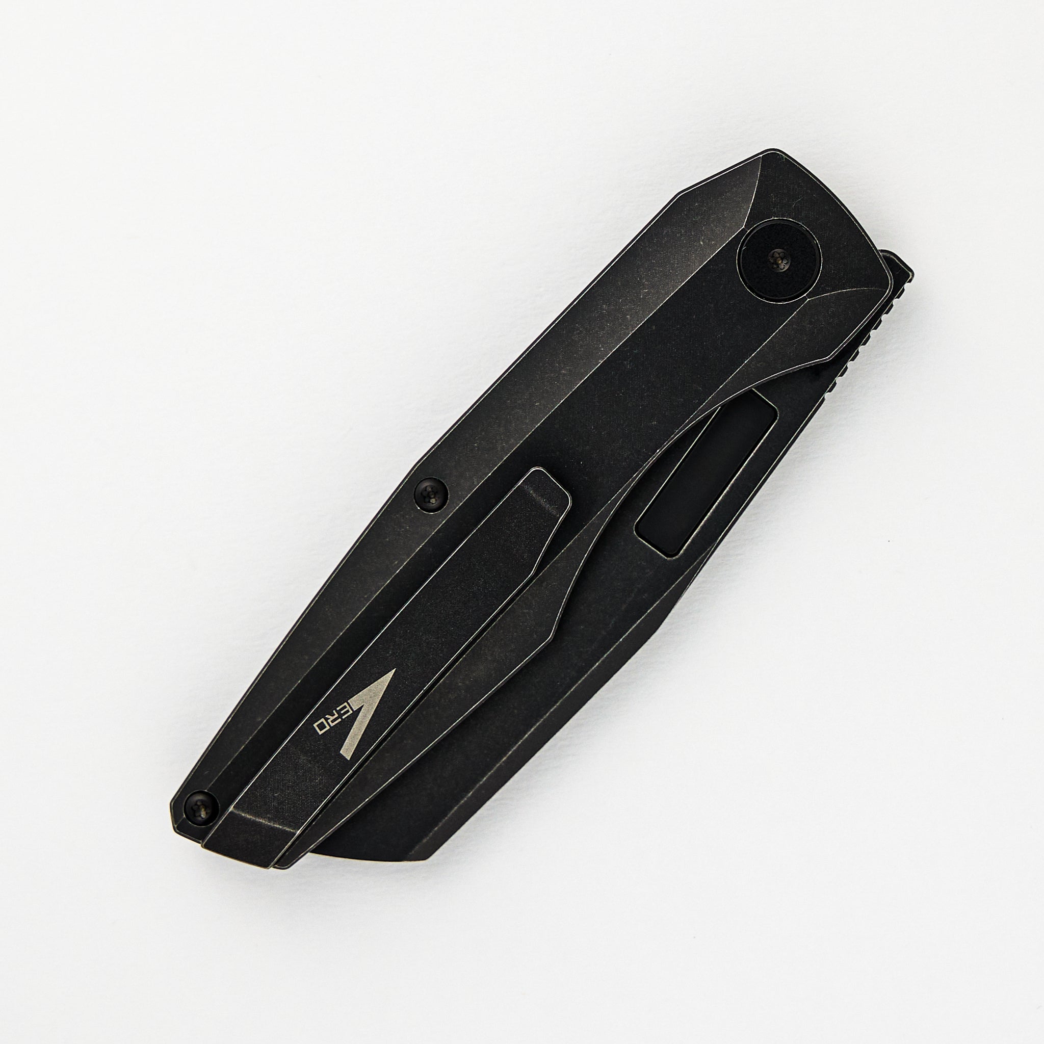 Axon Blackwash Sheepsfoot M390 Blade Blackwash Titanium Handle Liner Lock