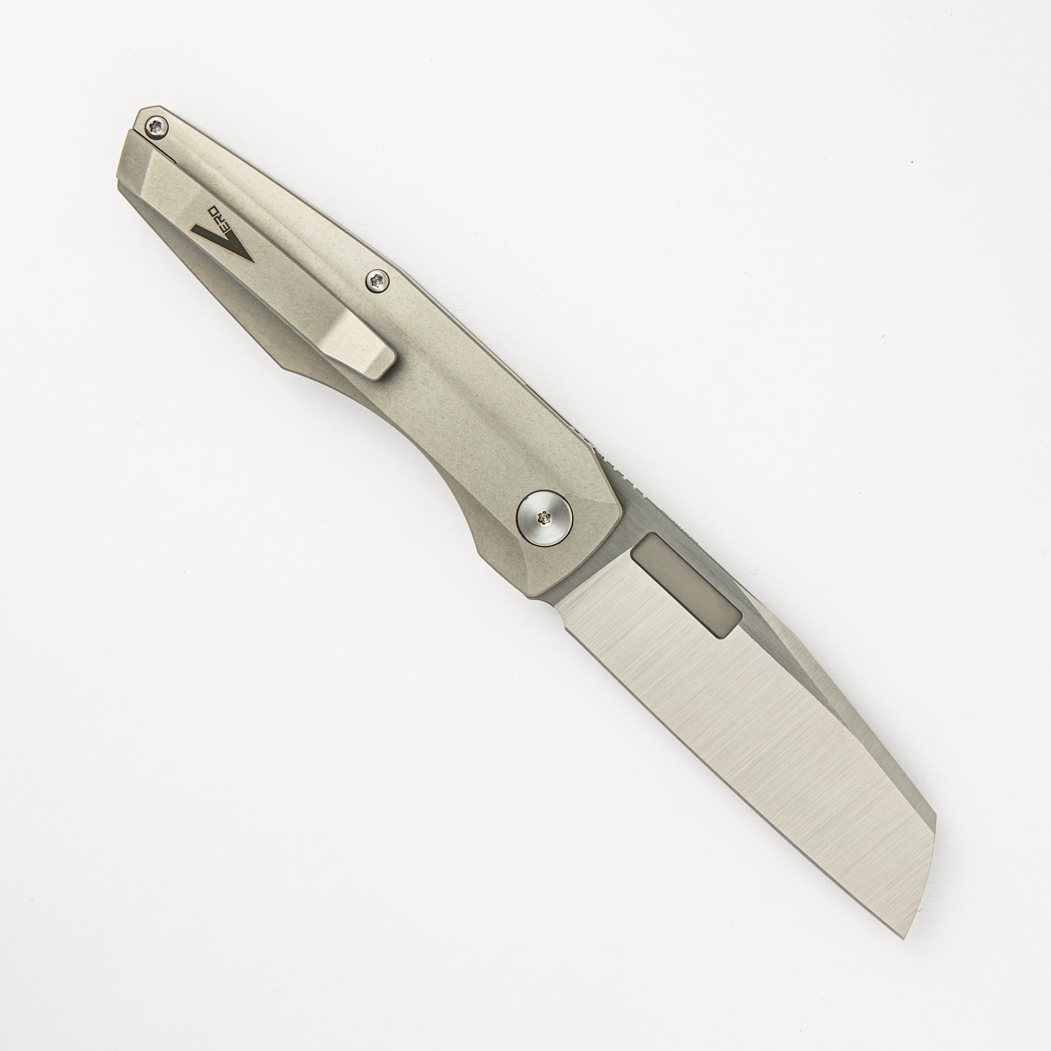 Axon Belt Satin Sheepsfoot M390 Blade Titanium Handle Liner Lock