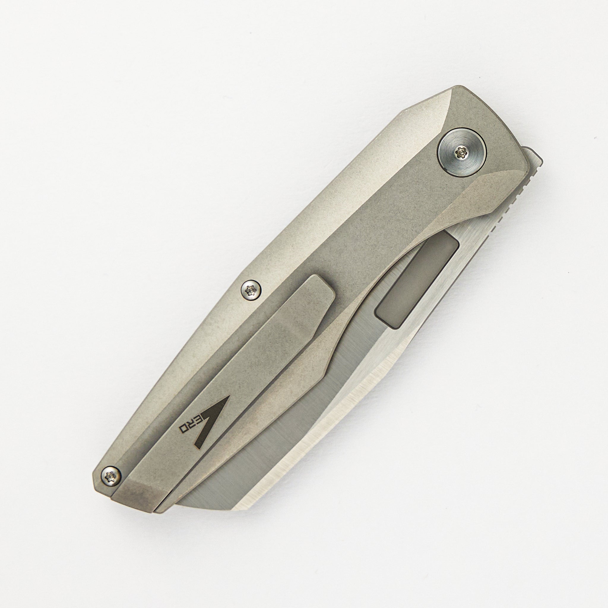Axon Belt Satin Sheepsfoot M390 Blade Titanium Handle Liner Lock