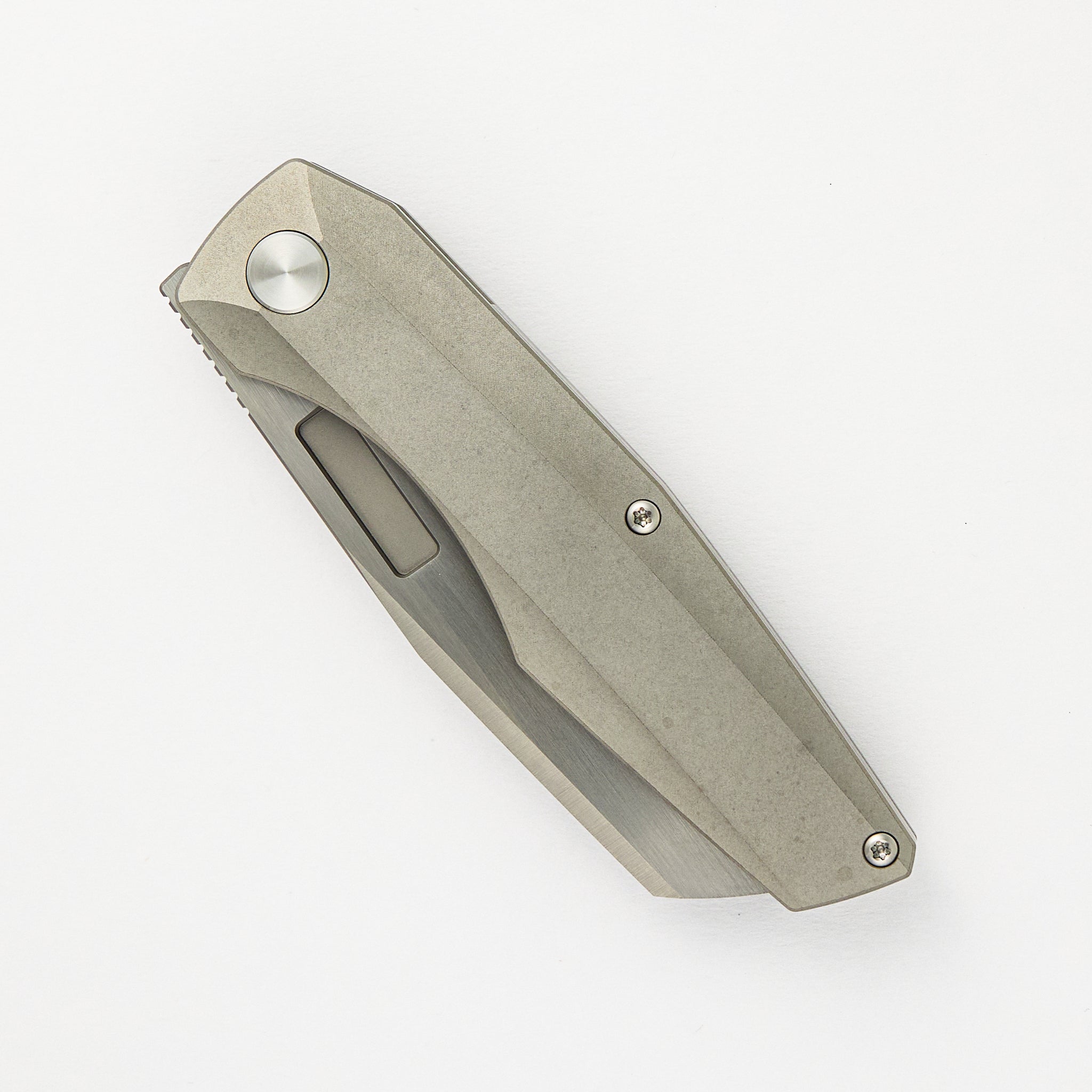 Axon Hand Satin Sheepsfoot M390 Blade Titanium Handle Liner Lock