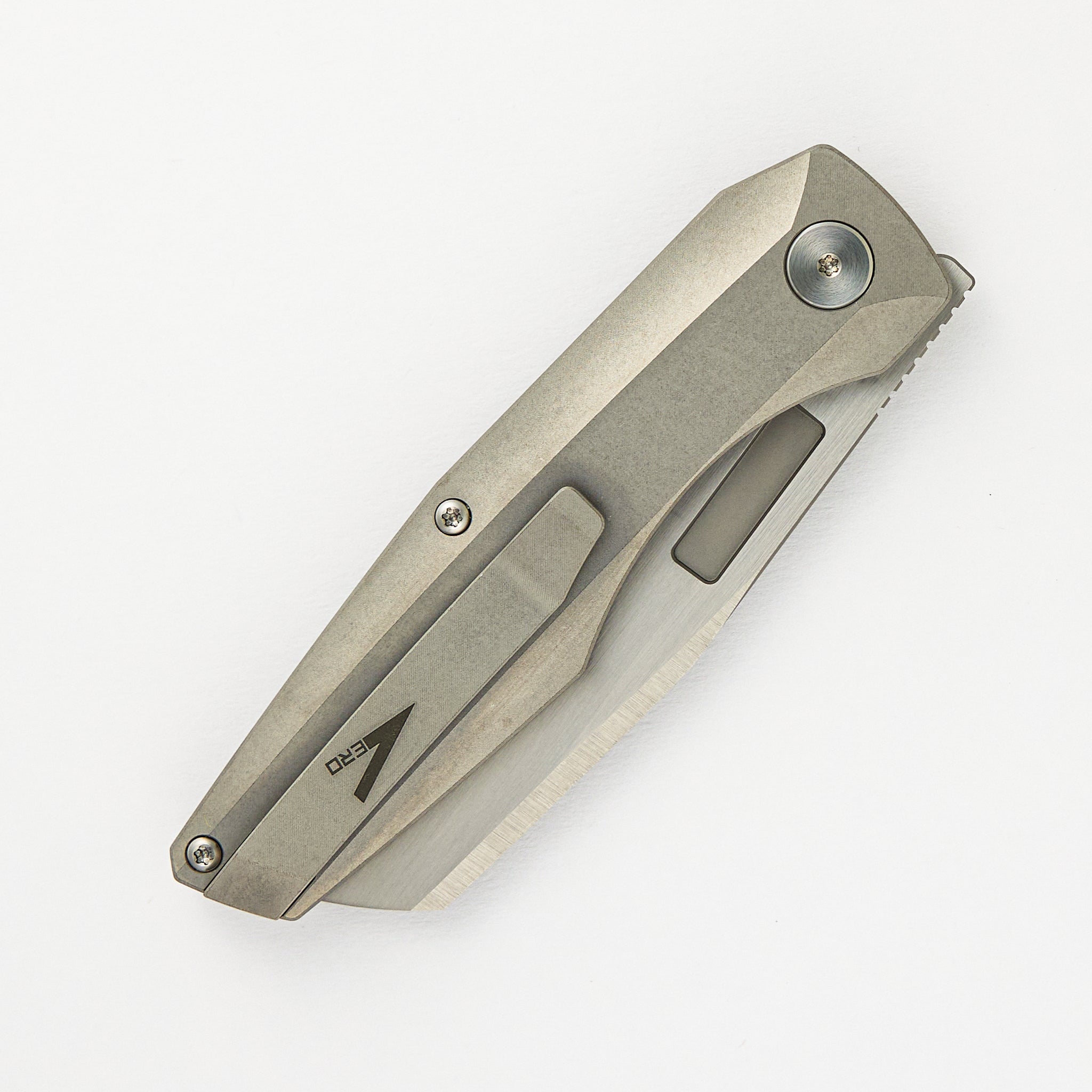 Axon Hand Satin Sheepsfoot M390 Blade Titanium Handle Liner Lock