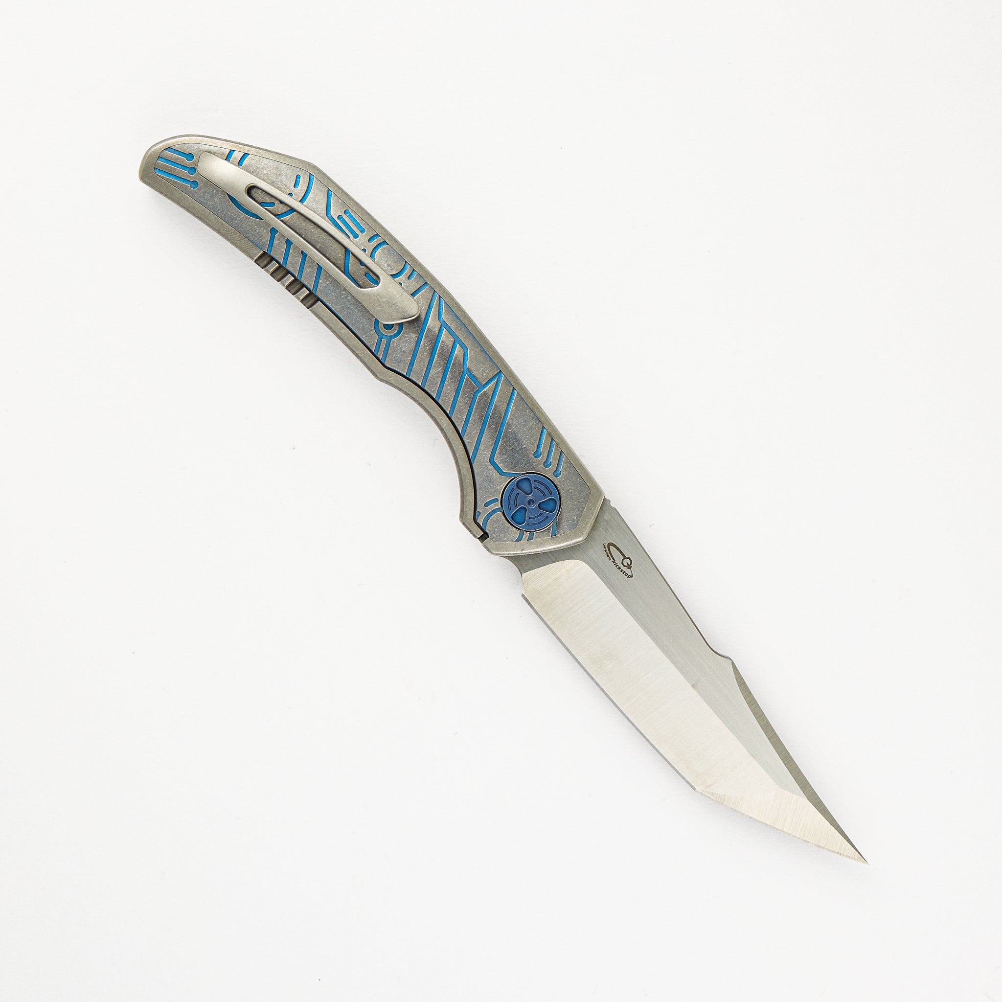 FERUS – M390 – INTEGRAL TITANIUM W- BLUE TITANIUM INLAY