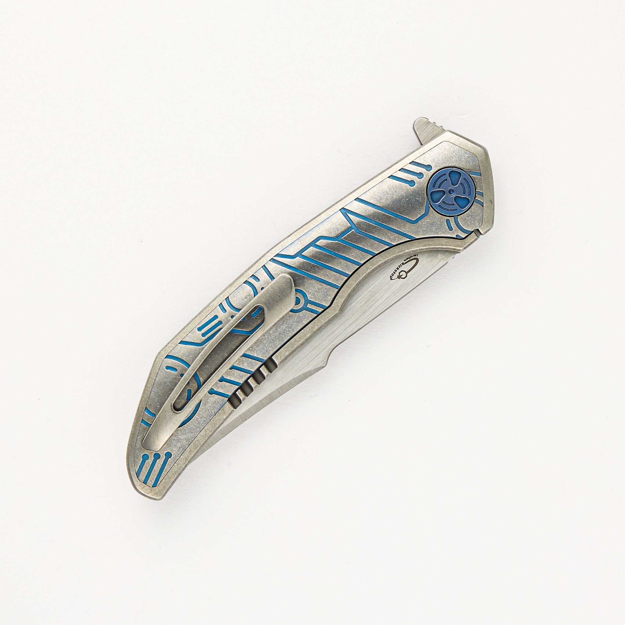 FERUS – M390 – INTEGRAL TITANIUM W- BLUE TITANIUM INLAY