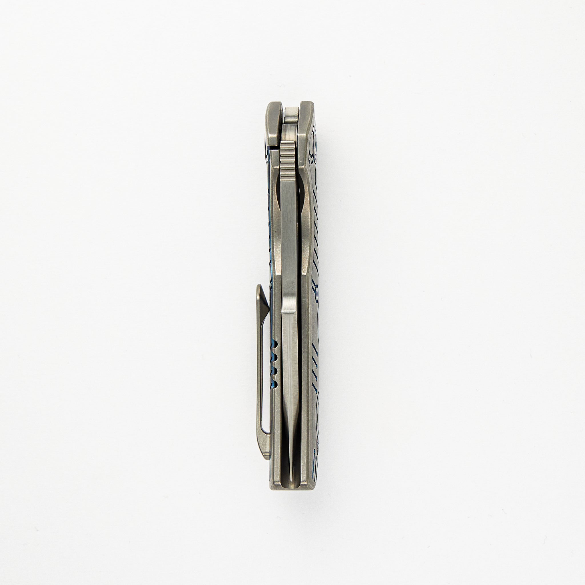 FERUS – M390 – INTEGRAL TITANIUM W- BLUE TITANIUM INLAY