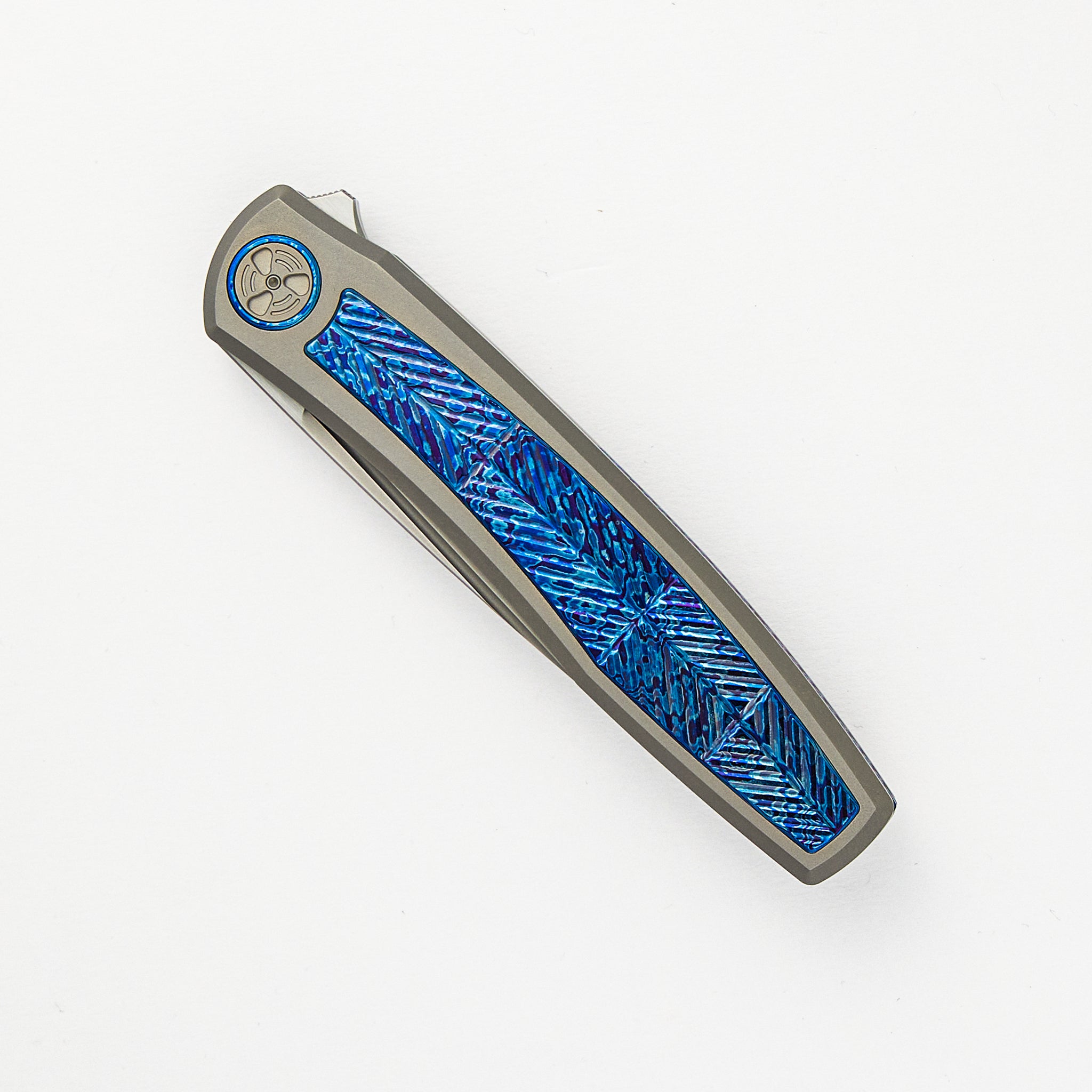 Gorizont - Mach 3 - Frosted Satin M390 Blade - Titanium/Layered Titanium Handle (AG Knives Design)