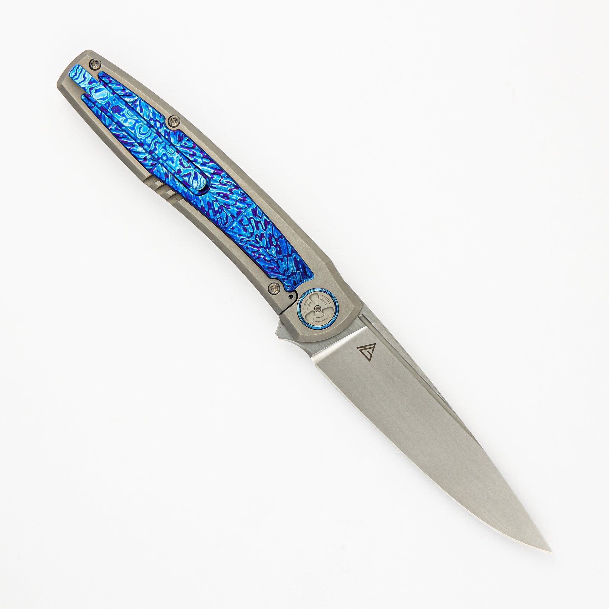 WingManEDC Gorizont - Mach 3 - Frosted Satin M390 Blade - Titanium/Layered Titanium Handle