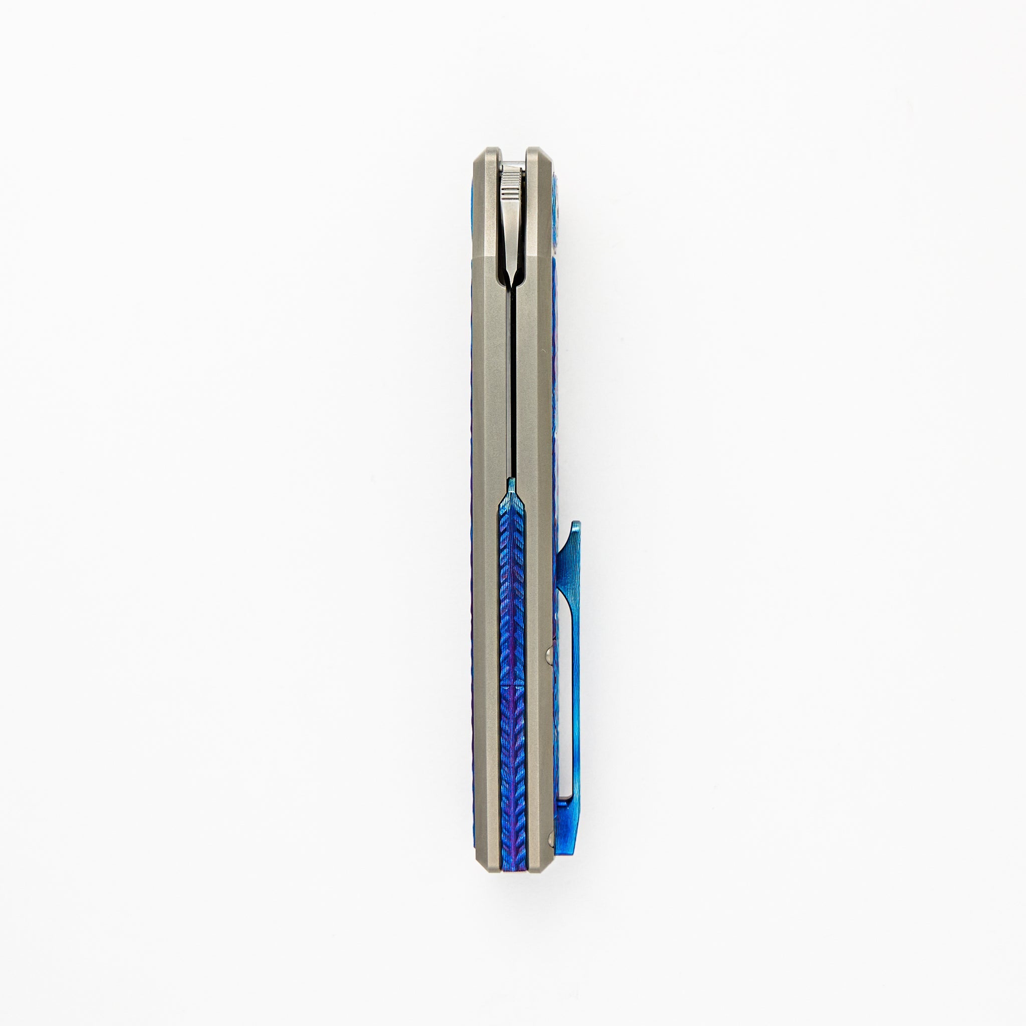 Gorizont - Mach 3 - Frosted Satin M390 Blade - Titanium/Layered Titanium Handle (AG Knives Design)