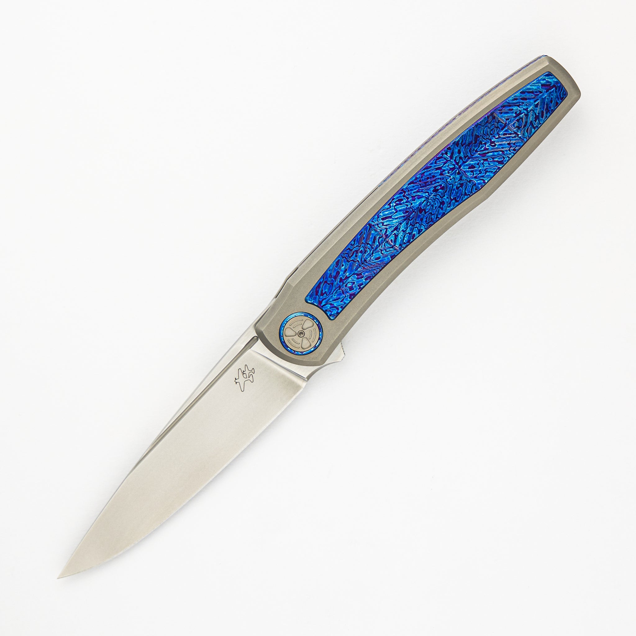 WingManEDC Gorizont - Mach 3 - Frosted Satin M390 Blade - Titanium/Layered Titanium Handle