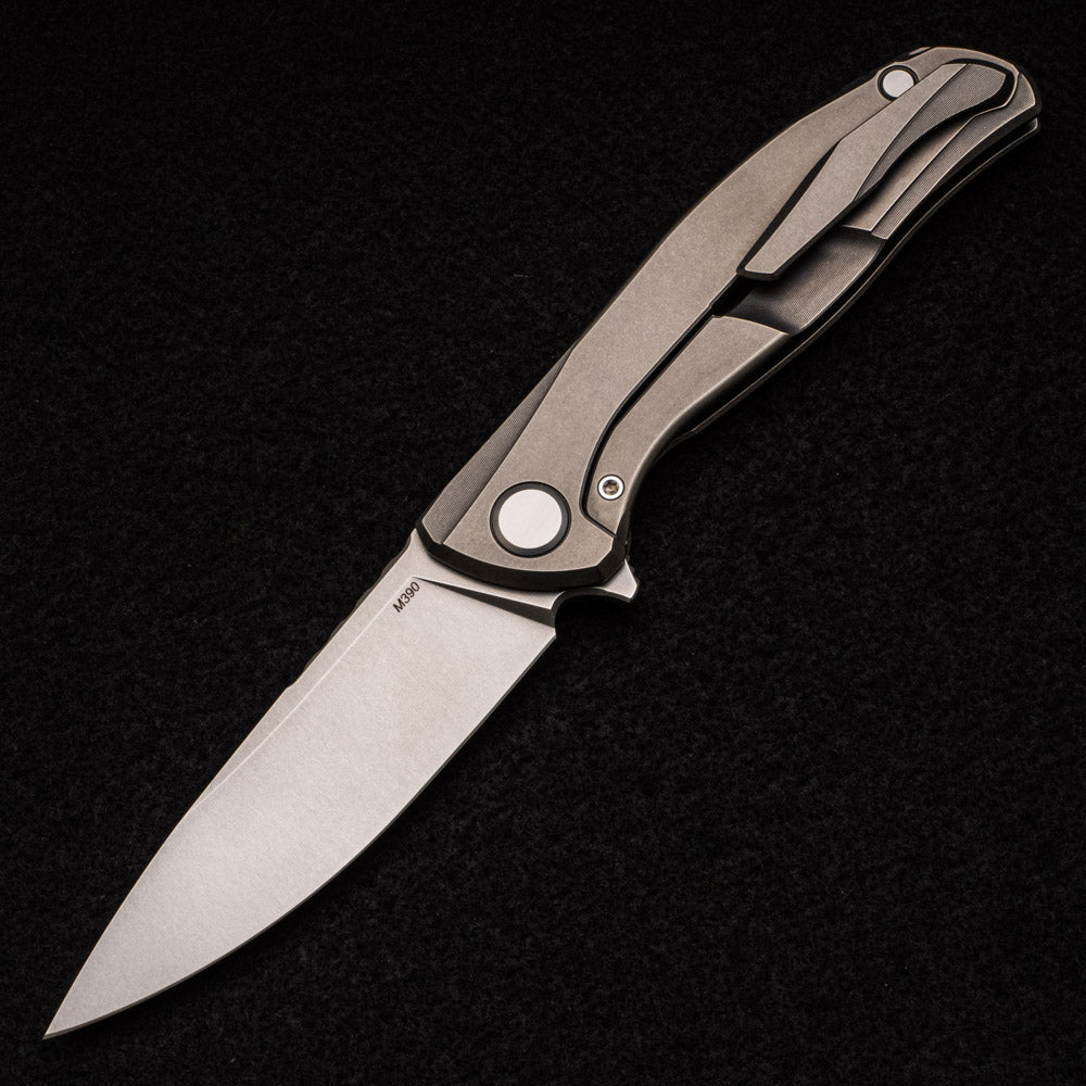 SHIROGOROV F95 ZERO LEFTY- M390 BLADE - TITANIUM HANDLE - MRBS
