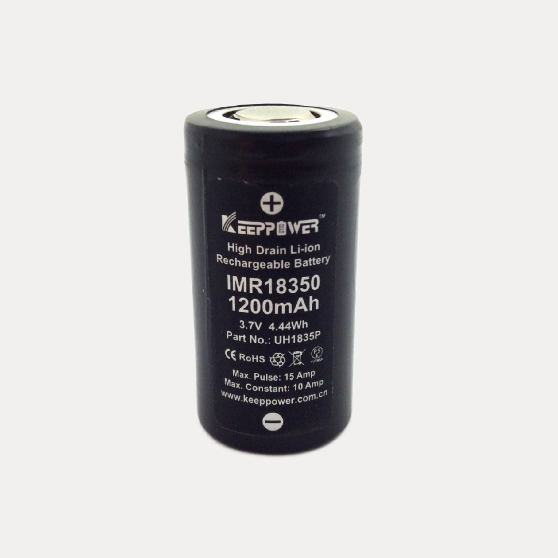 KeepPower High Drain 18350 1200mAh Rechargeable Li-ion Battery Pack (Set of 2)