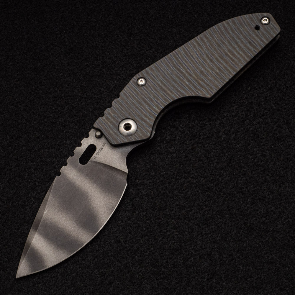 Strider Knives J2 - Flamed Titanium Handle - Tiger Stripe CPM 154 Blade