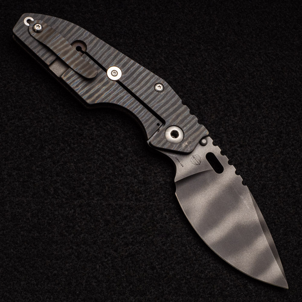 Strider Knives J2 - Flamed Titanium Handle - Tiger Stripe CPM 154 Blade