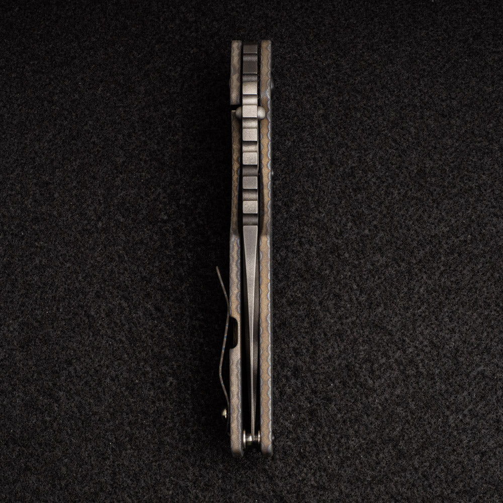 Strider Knives J2 - Flamed Titanium Handle - Tiger Stripe CPM 154 Blade