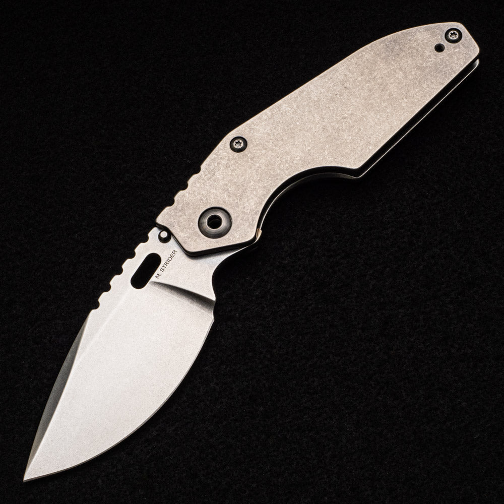 Strider Knives J2 - Stonewash Titanium Handle - Stonewash CPM 154 Blade