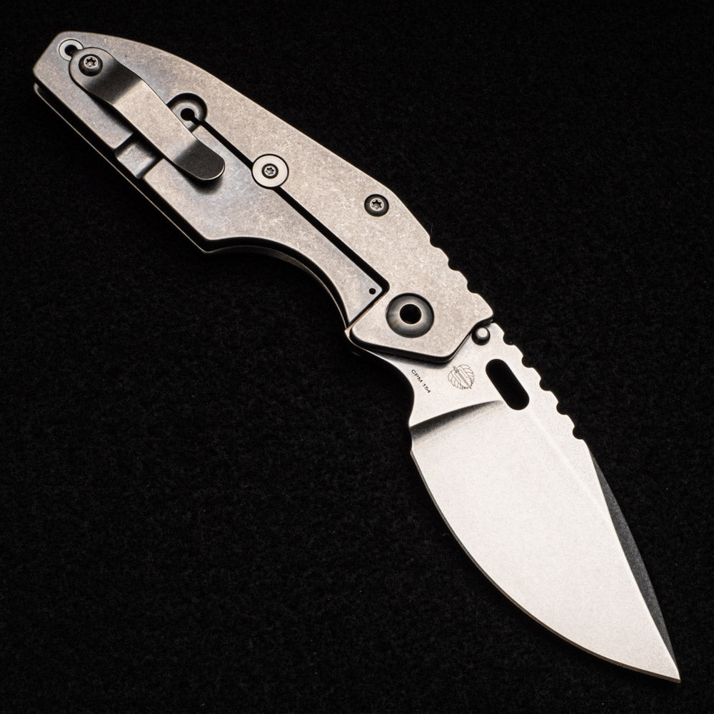 Strider Knives J2 - Stonewash Titanium Handle - Stonewash CPM 154 Blade