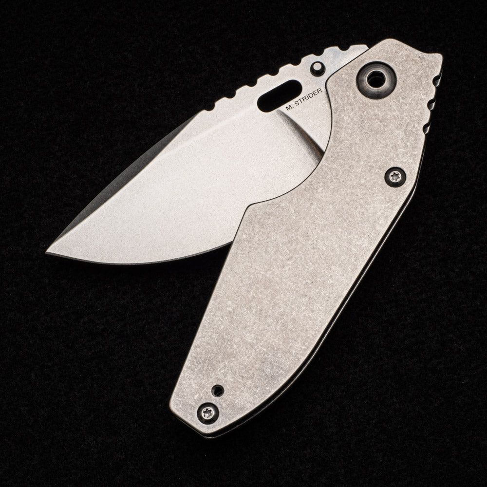 Strider Knives J2 - Stonewash Titanium Handle - Stonewash CPM 154 Blade