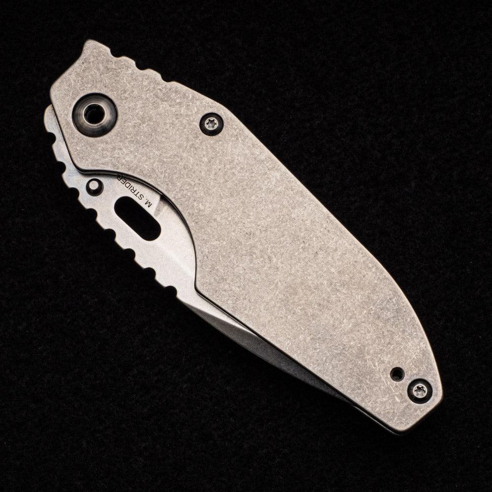 Strider Knives J2 - Stonewash Titanium Handle - Stonewash CPM 154 Blade