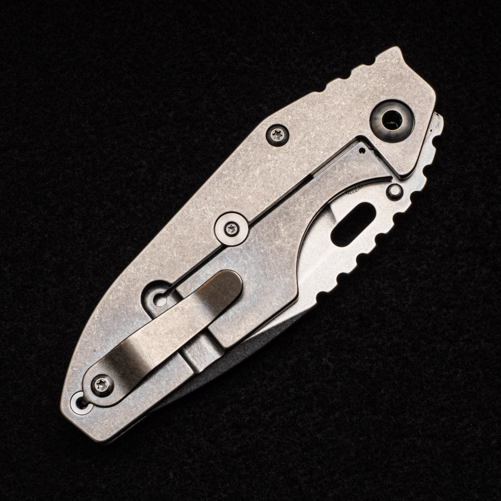 Strider Knives J2 - Stonewash Titanium Handle - Stonewash CPM 154 Blade