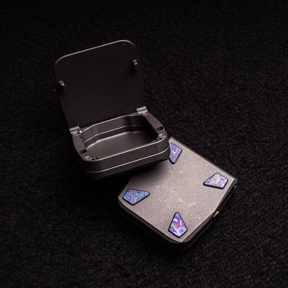 Rexford Knives - Recon 1 UB1 – Dark Stonewash – Black Timascus Inlays