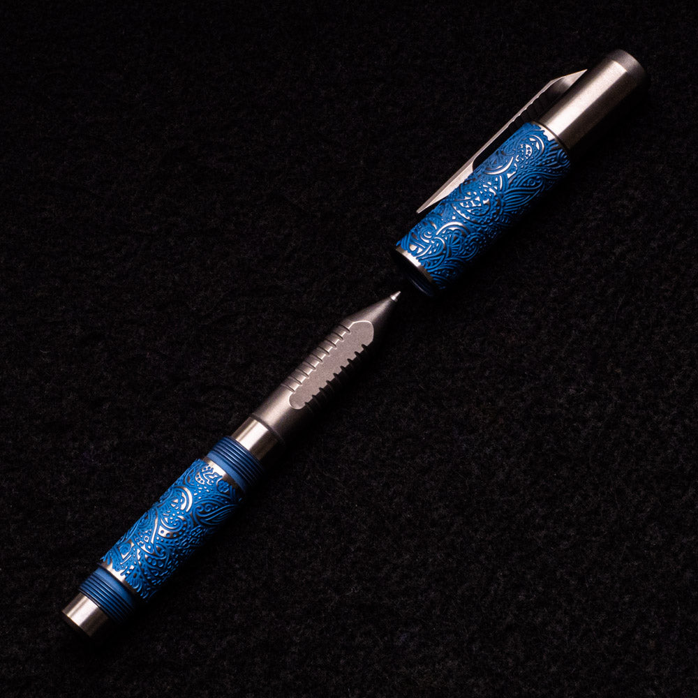SHIROGOROV - TI2 DESIGN TITANIUM PIVOT TOOL PEN – PAISLEY ENGRAVED
