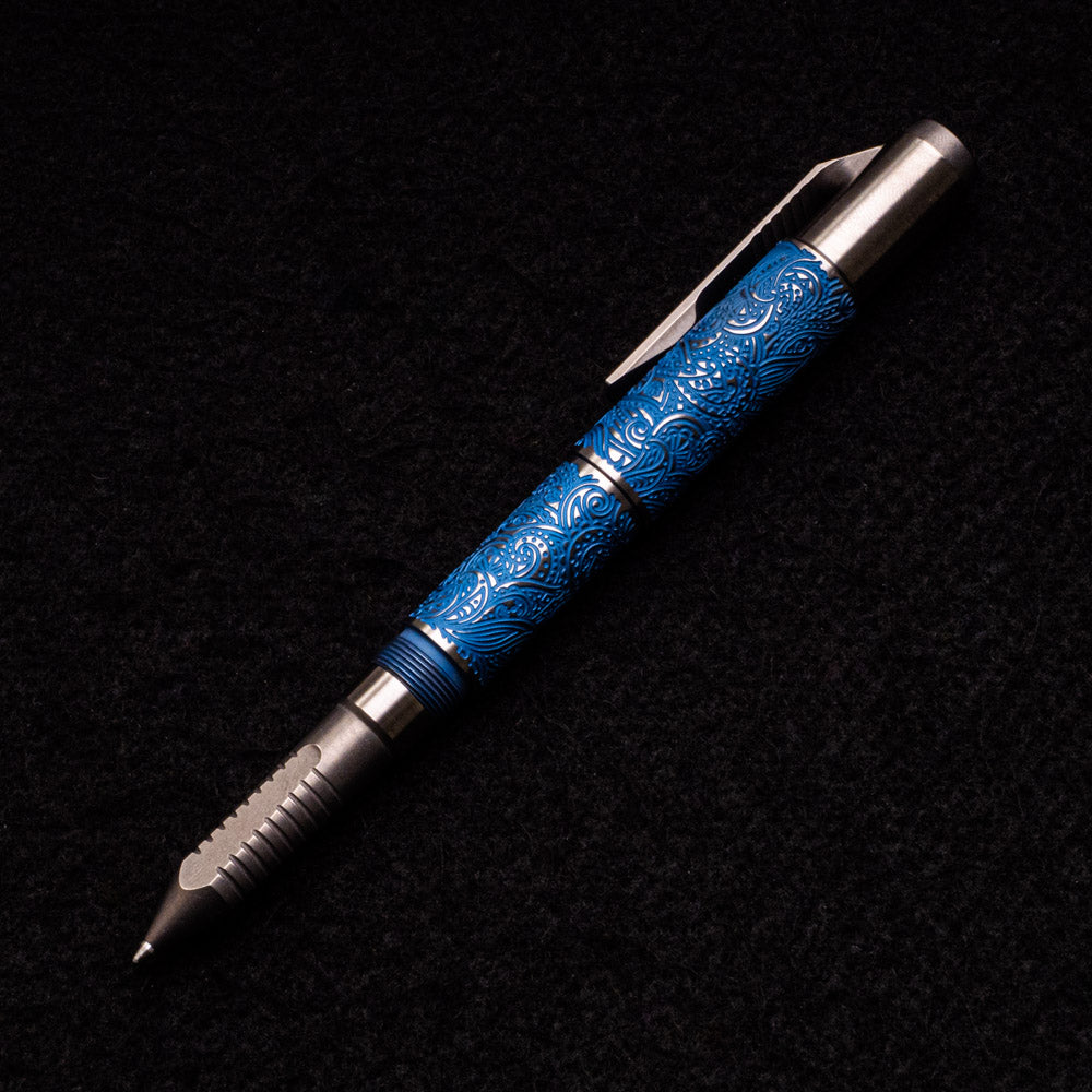 SHIROGOROV - TI2 DESIGN TITANIUM PIVOT TOOL PEN – PAISLEY ENGRAVED