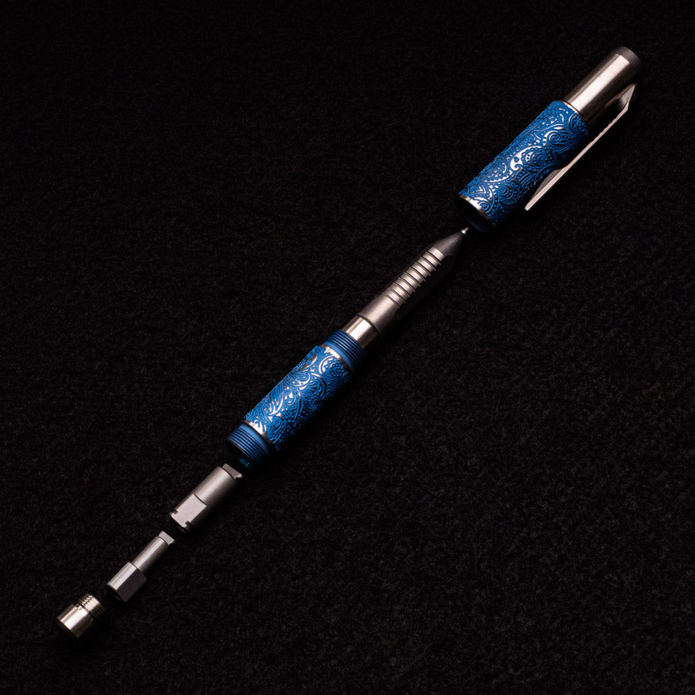 SHIROGOROV - TI2 DESIGN TITANIUM PIVOT TOOL PEN – PAISLEY ENGRAVED
