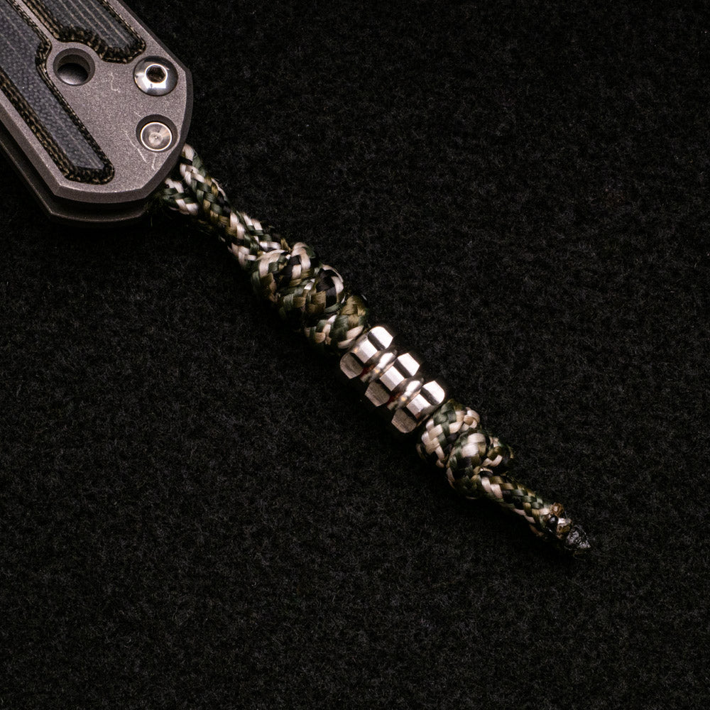 CHRIS REEVE SMALL SEBENZA 21 BLACK CANVAS MICARTA INLAY - S35VN BLADE - SILVER DOUBLE THUMB LUGS