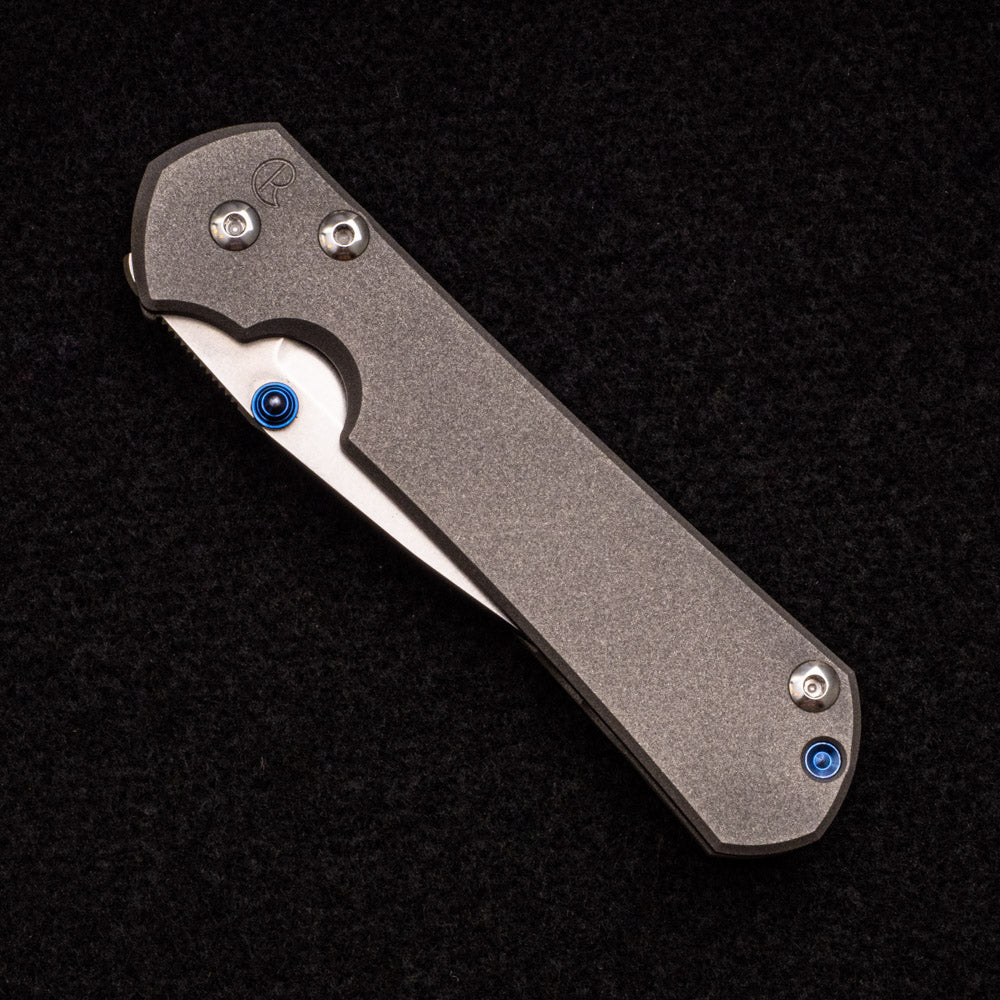 CHRIS REEVE SMALL SEBENZA 31 W- LYNCH CLIP - BLUE SINGLE THUMB LUG - S45VN BLADE