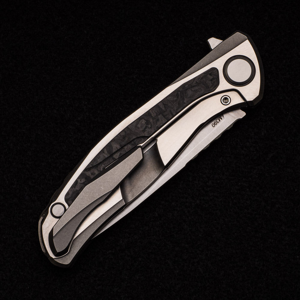 SHIROGOROV HATI GEN 3 – M390 BLADE – MARBLE CARBON FIBER – MRBS