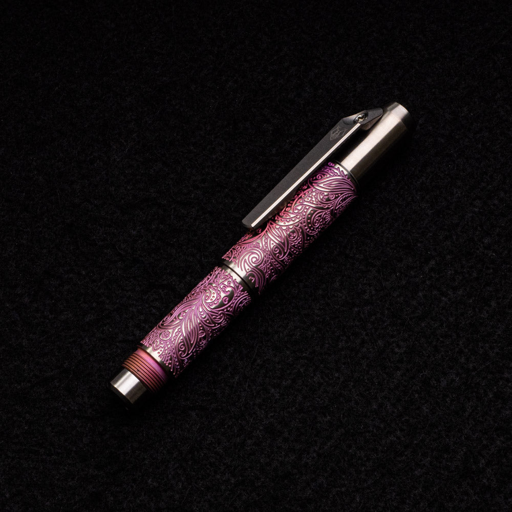 SHIROGOROV - TI2 DESIGN TITANIUM PIVOT TOOL PEN – PAISLEY ENGRAVED