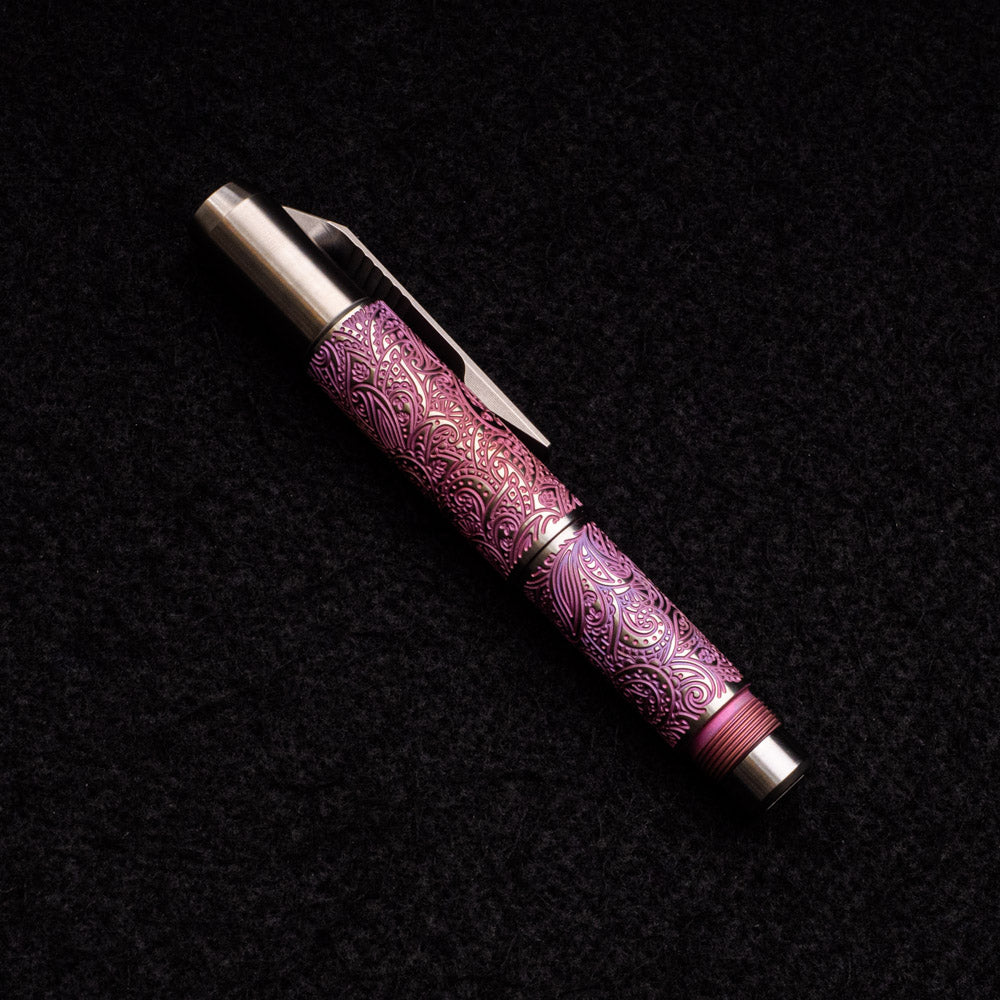 SHIROGOROV - TI2 DESIGN TITANIUM PIVOT TOOL PEN – PAISLEY ENGRAVED