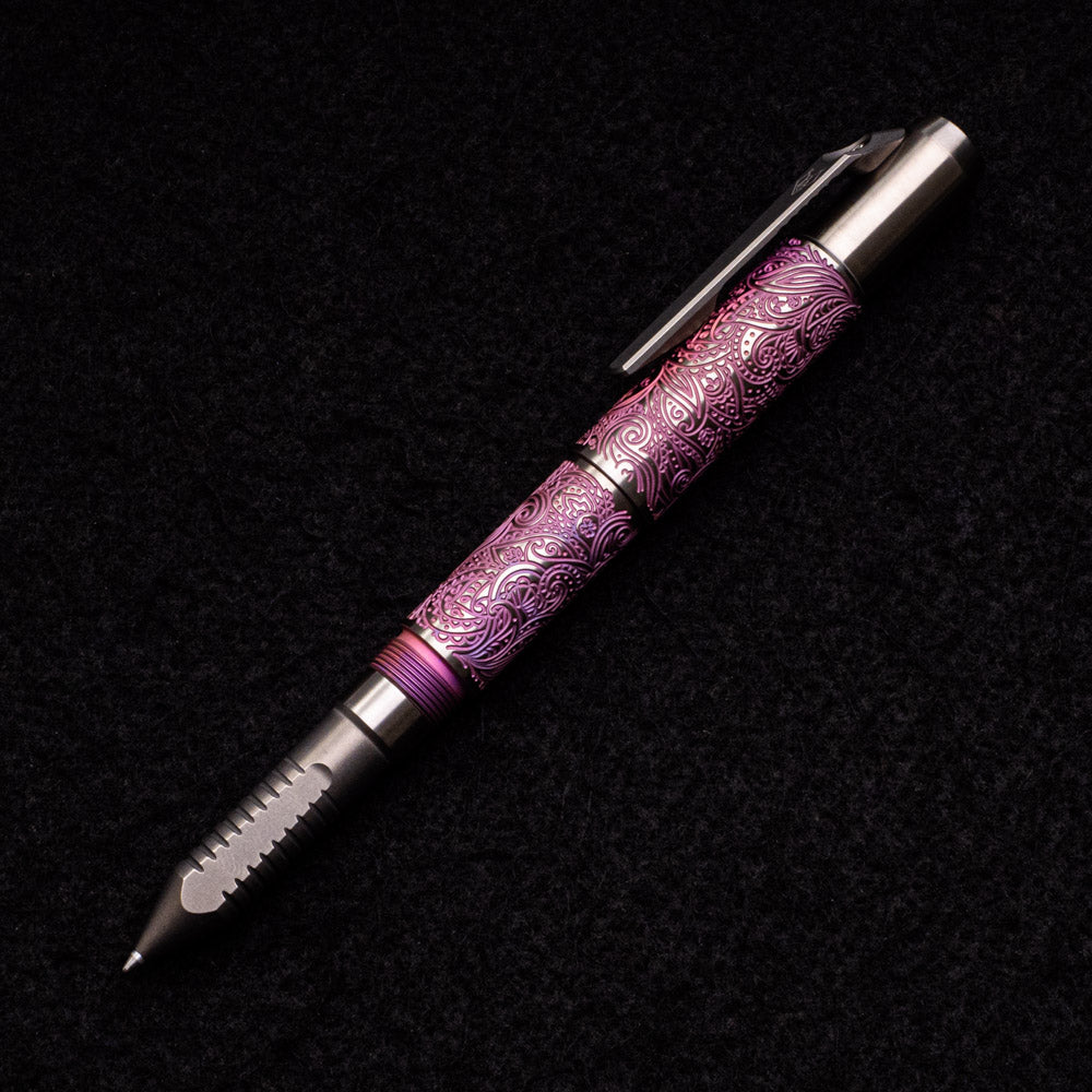 SHIROGOROV - TI2 DESIGN TITANIUM PIVOT TOOL PEN – PAISLEY ENGRAVED