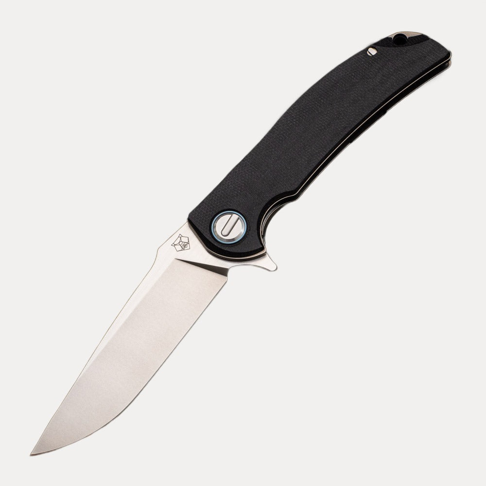SHIROGOROV "LIMITED EDITION" RJ MARTIN DESIGN SOFT OVERKILL - M398 BLADE - BLACK CANVAS MICARTA HANDLE - RBS