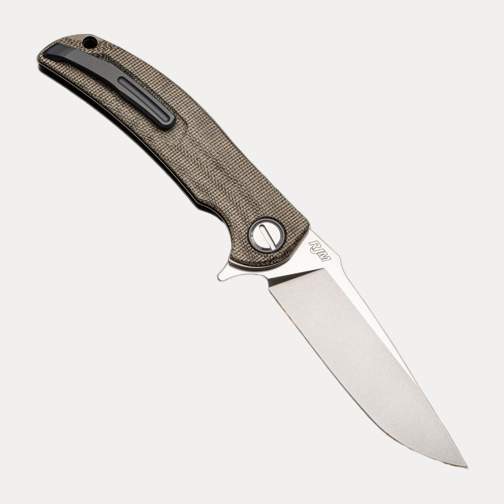 SHIROGOROV "LIMITED EDITION" RJ MARTIN DESIGN SOFT OVERKILL - M398 BLADE - GREEN CANVAS MICARTA HANDLE - RBS