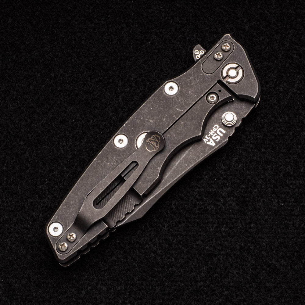 Hinderer Knives Eklipse 3.5" - Wharncliffe 3V Blade - Tri-way - Battle Black