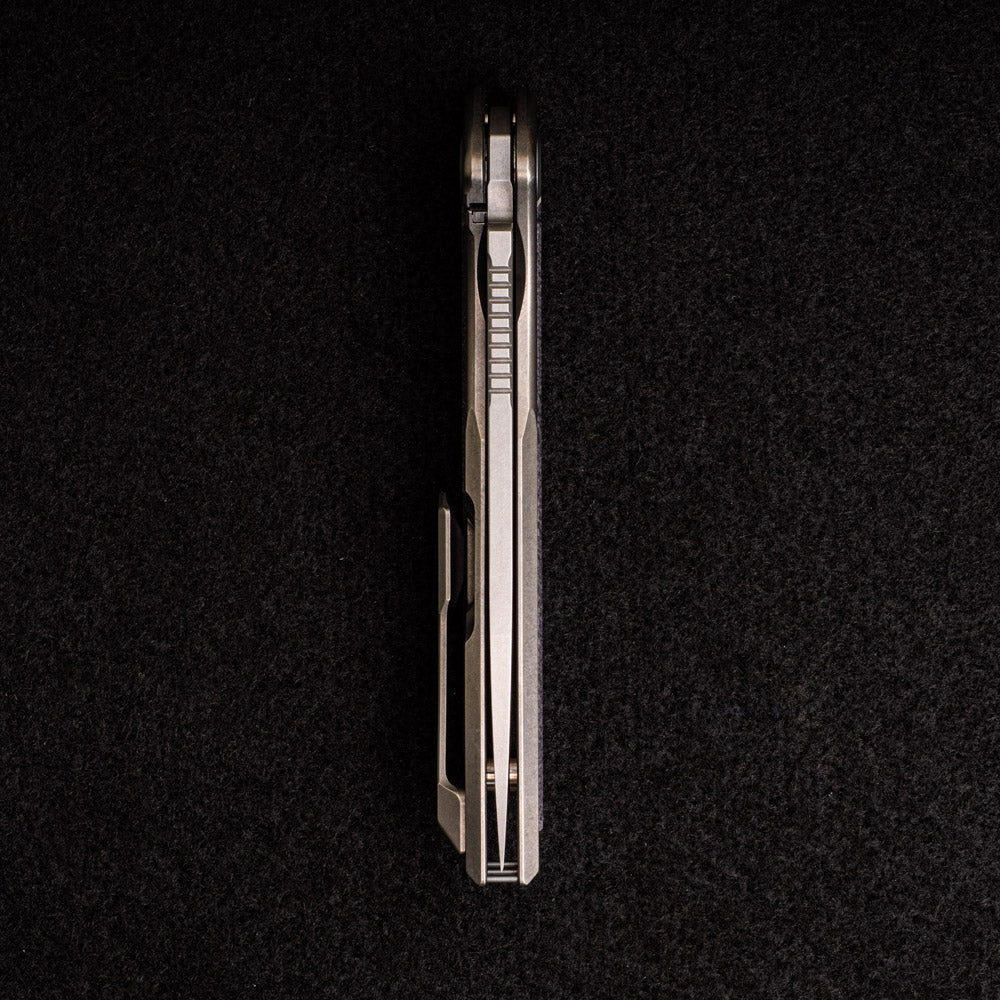 Shirogorov NeOn NL – ELMAX BLADE – TITANIUM HANDLE W- BLACK MICARTA INLAY – MRBS