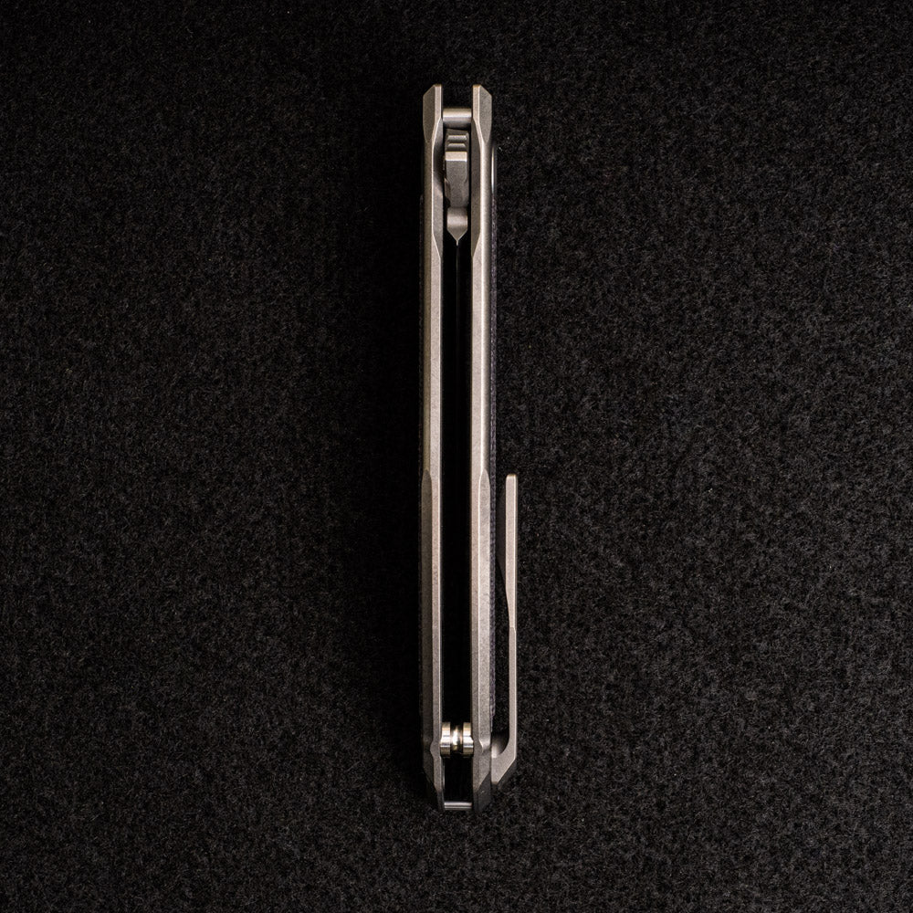 Shirogorov NeOn NL – ELMAX BLADE – TITANIUM HANDLE W- BLACK MICARTA INLAY – MRBS