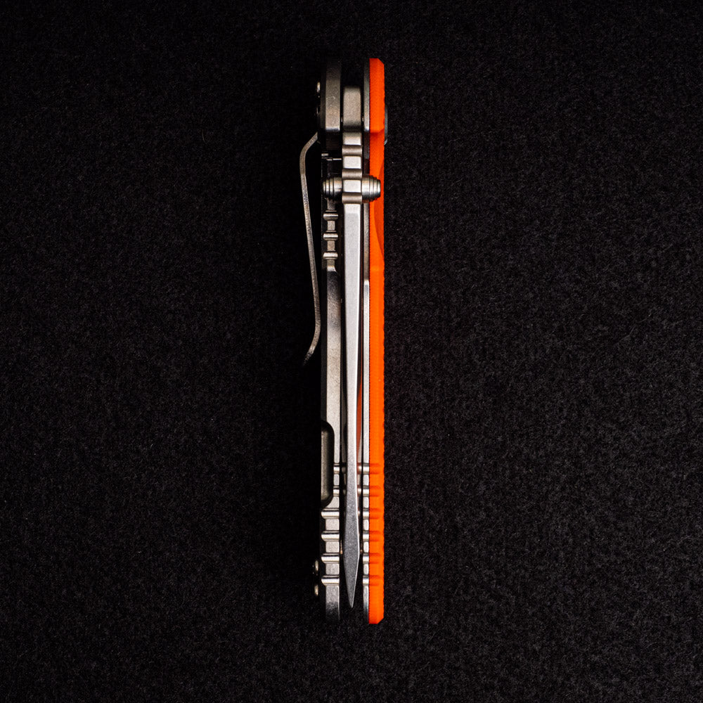 Hinderer Knives XM-18 3.5″ – S45VN Spanto – Tri-Way – Stonewash – Orange G10