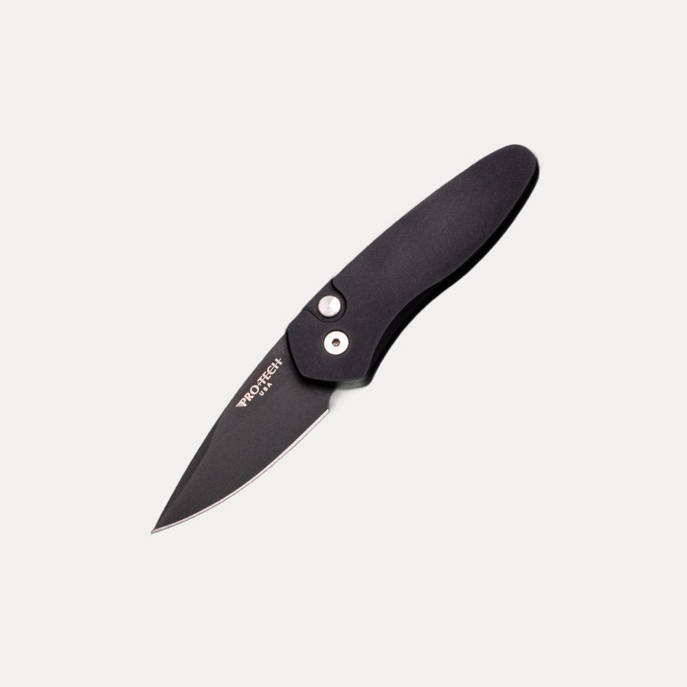 Pro-Tech Knives Sprint - Solid Black Aluminum Handle - Black S35VN Blade - 2907