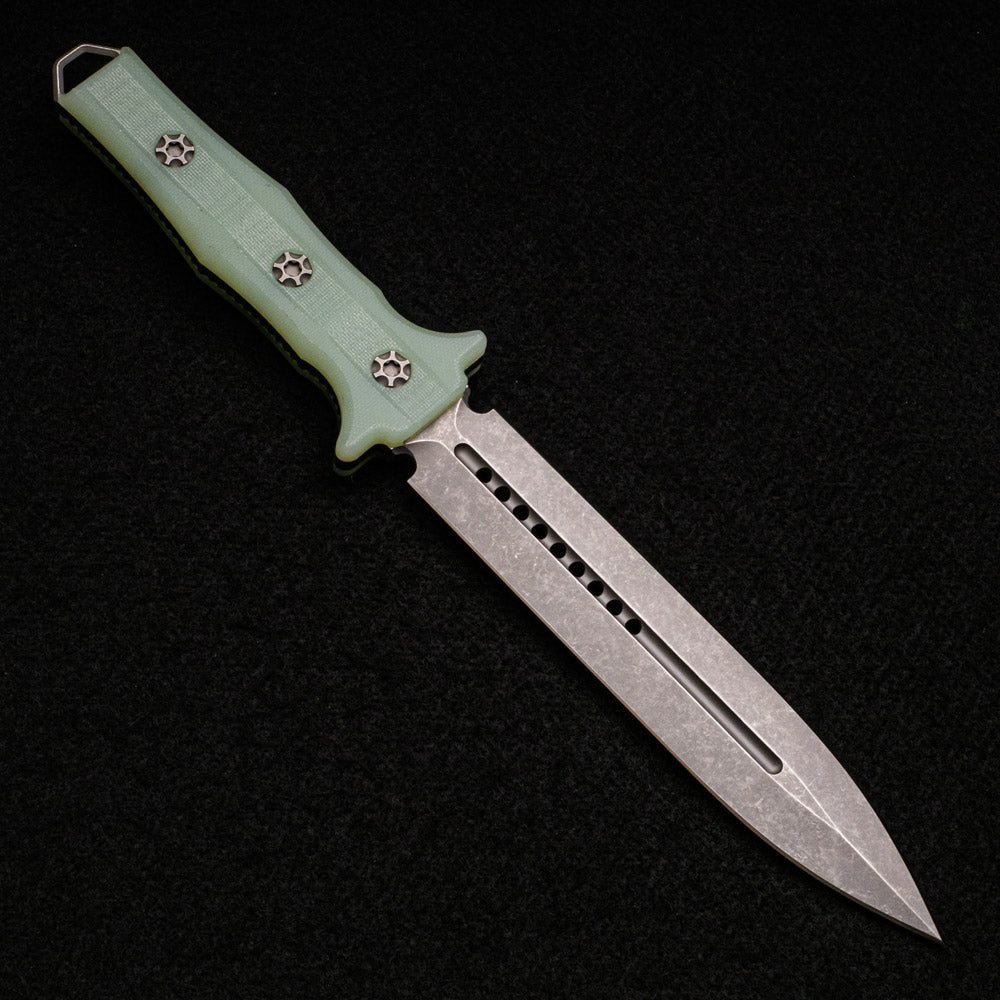 Heretic Nephilim – Jade G10 Handle – Stonewashed Elmax Blade