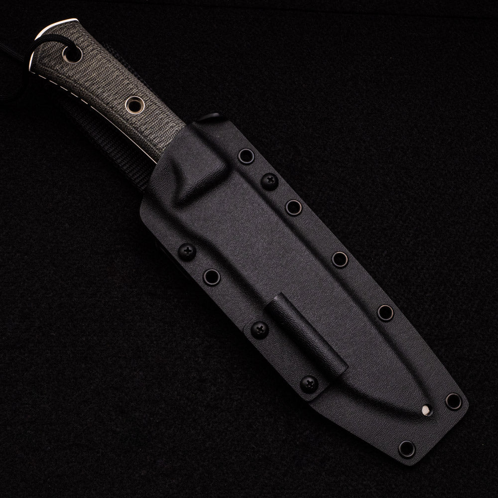 TRC Knives Apocalypse – Brown Canvas Micarta Handle – Elmax Blade